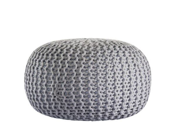 Pouf PREMIUM ø45cm tabouret pouf tricoté terrasse intérieure piscine jardin durable – Image 4