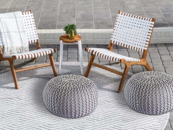 Pouf extérieur ø55cm pouf assise terrasse piscine jardin – Image 2