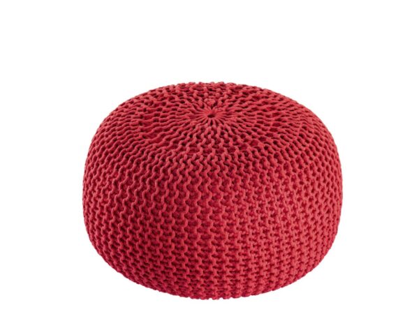 Pouf PREMIUM ø45cm tabouret pouf tricoté terrasse intérieure piscine jardin durable – Image 3