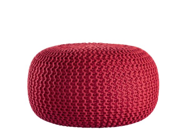 Pouf PREMIUM ø45cm tabouret pouf tricoté terrasse intérieure piscine jardin durable – Image 4