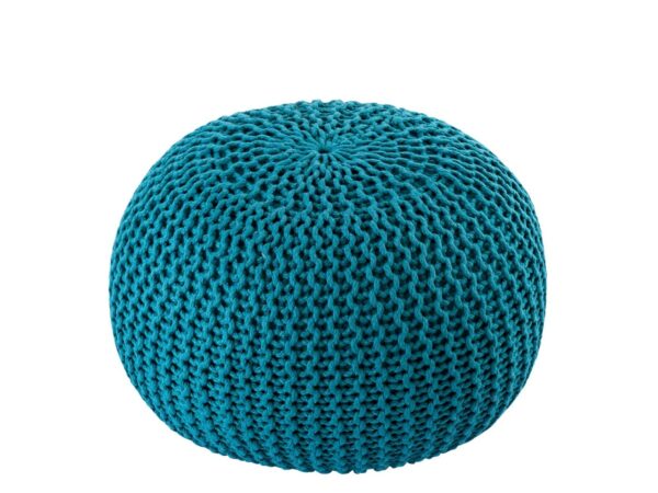 Pouf PREMIUM ø45cm tabouret pouf tricoté terrasse intérieure piscine jardin durable – Image 3