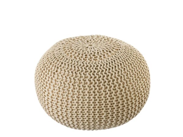 Pouf PREMIUM ø45cm tabouret pouf tricoté terrasse intérieure piscine jardin durable – Image 3