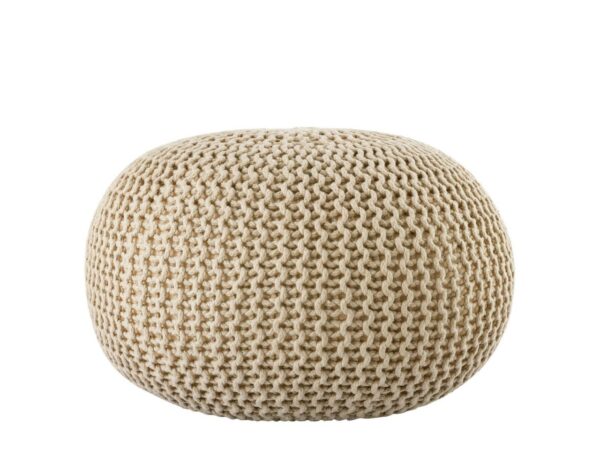 Pouf PREMIUM ø45cm tabouret pouf tricoté terrasse intérieure piscine jardin durable – Image 4