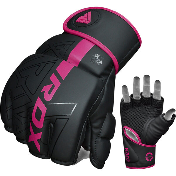 RDX F6 KARA Gants de Grappling et MMA Rose Cuir PU – Image 2