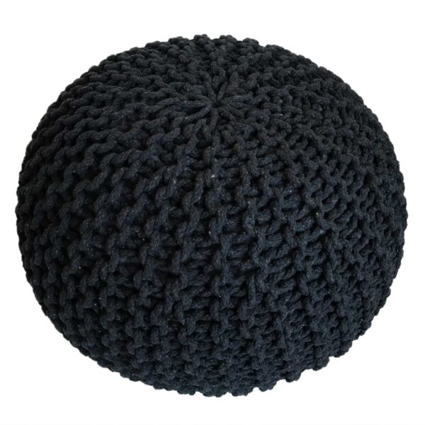 Pouf Ø 55 H 37 H 37 tabouret tricoté siège pouf coussin de sol durable – Image 3