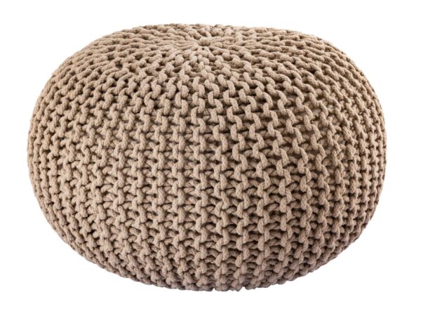 Pouf Ø 55 H 37 H 37 tabouret tricoté siège pouf coussin de sol durable – Image 2
