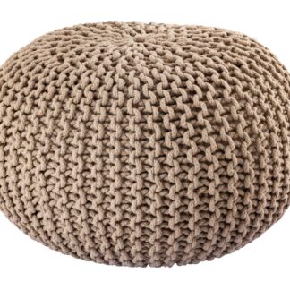 Pouf tabouret tricoté Ø 45 H 30 cm pouf d'assise cm coussin de sol tricoté