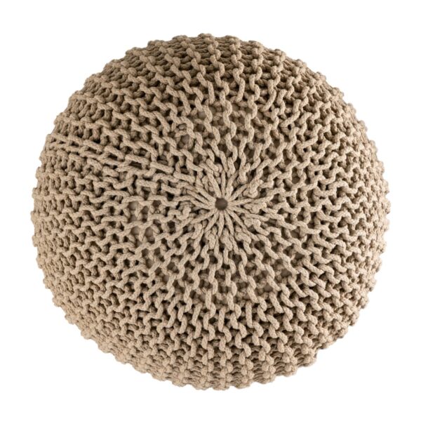 Pouf Ø 55 H 37 H 37 tabouret tricoté siège pouf coussin de sol durable – Image 3