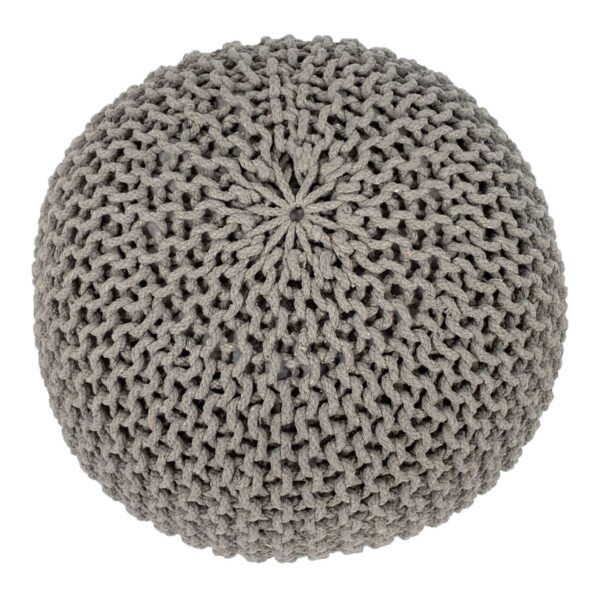 Ensemble de poufs 3 pièces Ø 55 cm coussin de sol tabouret tricoté tabouret coussin de siège tabouret tricot grossier durable – Image 3