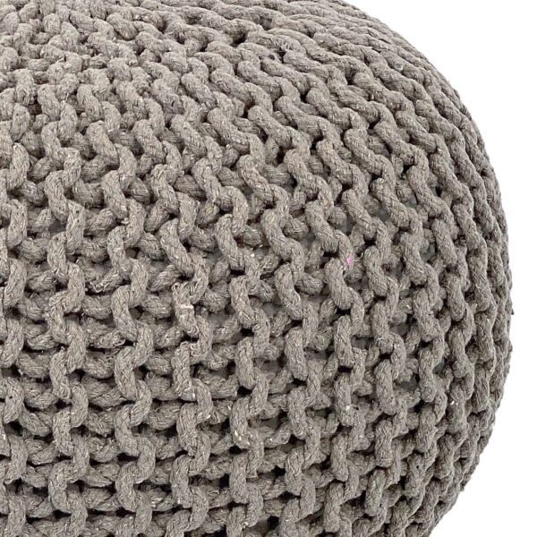 Tabouret Pouf SET 2 pièces Ø 55 cm H 37 cm Tabouret tricoté coussin de sol aspect tricot grossier durable – Image 4