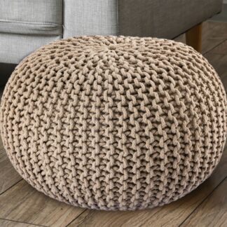 Pouf Ø 55 H 37 H 37 tabouret tricoté siège pouf coussin de sol durable