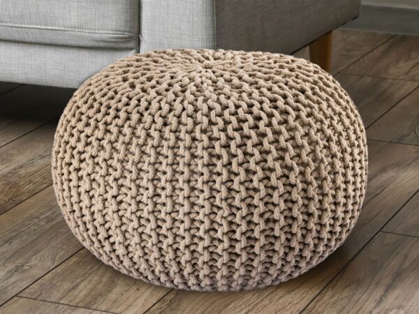 Pouf Ø 55 H 37 H 37 tabouret tricoté siège pouf coussin de sol durable
