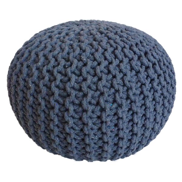 Tabouret Pouf SET 2 pièces Ø 55 cm H 37 cm Tabouret tricoté coussin de sol aspect tricot grossier durable – Image 5