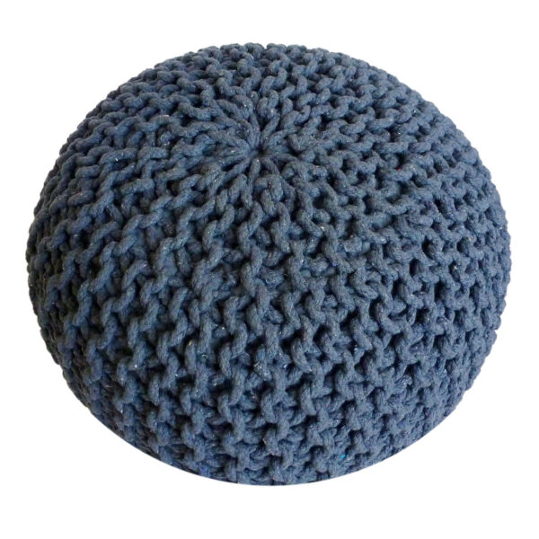 Tabouret Pouf SET 2 pièces Ø 55 cm H 37 cm Tabouret tricoté coussin de sol aspect tricot grossier durable – Image 7