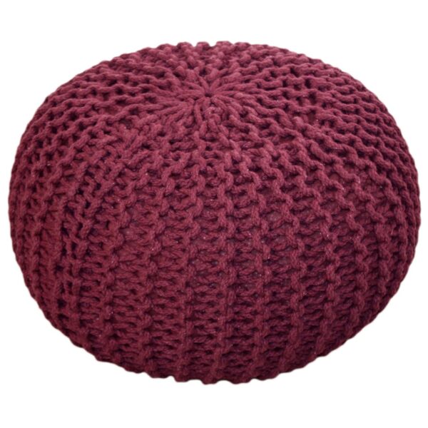 Pouf Ø 55 H 37 H 37 tabouret tricoté siège pouf coussin de sol durable – Image 2