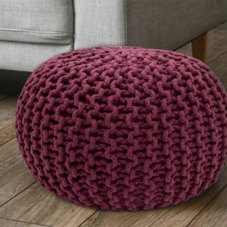 Pouf Ø 55 H 37 H 37 tabouret tricoté siège pouf coussin de sol durable
