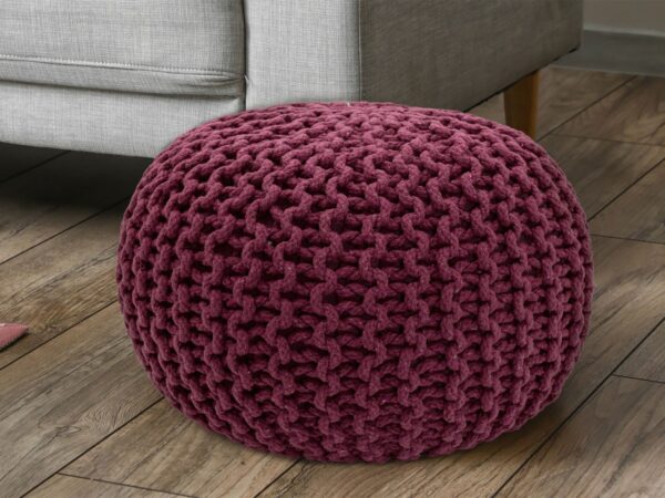 Pouf Ø 55 H 37 H 37 tabouret tricoté siège pouf coussin de sol durable