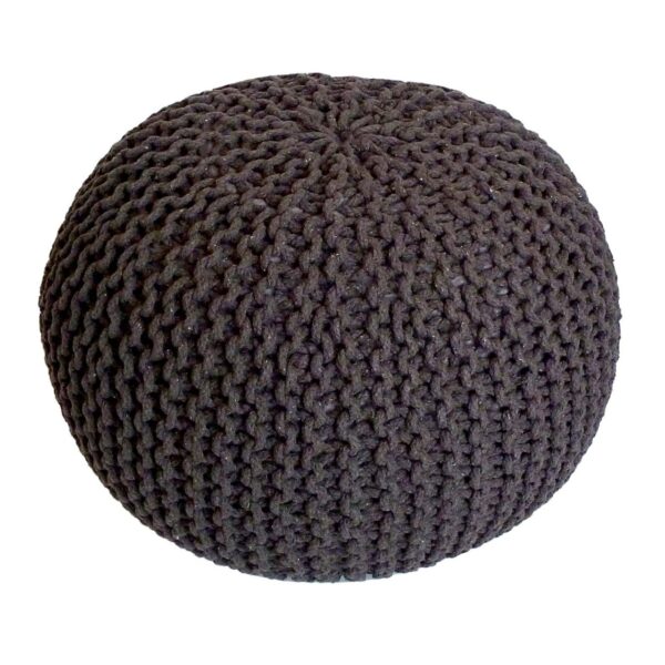 Pouf Ø 55 H 37 H 37 tabouret tricoté siège pouf coussin de sol durable – Image 2