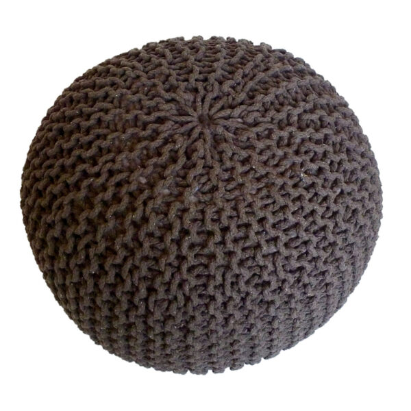 Pouf Ø 55 H 37 H 37 tabouret tricoté siège pouf coussin de sol durable – Image 3