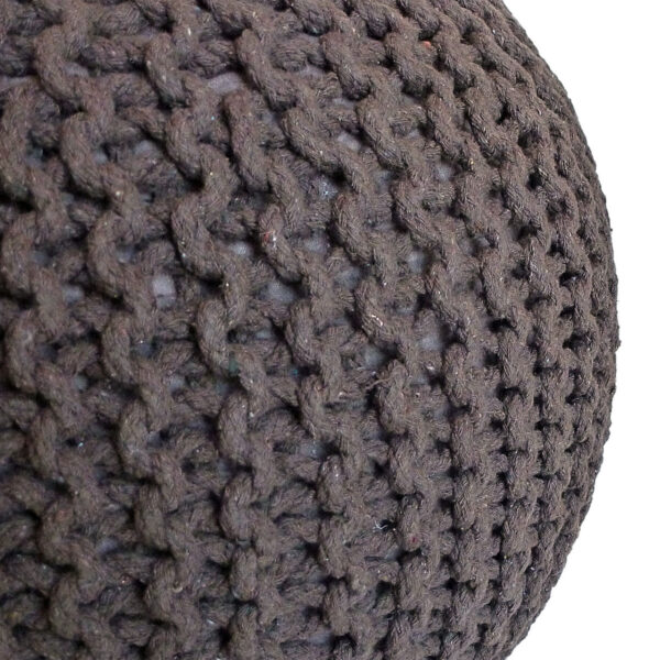 Pouf Ø 55 H 37 H 37 tabouret tricoté siège pouf coussin de sol durable – Image 4