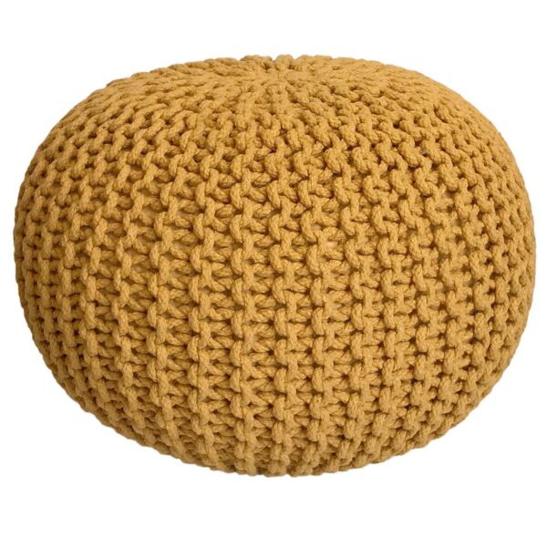 Pouf Ø 55 H 37 H 37 tabouret tricoté siège pouf coussin de sol durable – Image 2