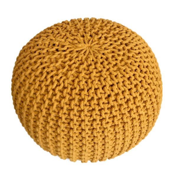 Pouf Ø 55 H 37 H 37 tabouret tricoté siège pouf coussin de sol durable – Image 3