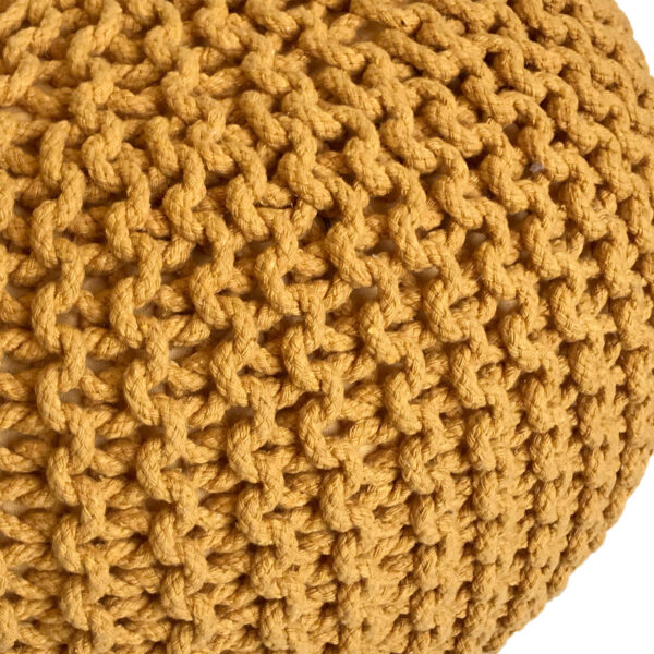 Pouf Ø 55 H 37 H 37 tabouret tricoté siège pouf coussin de sol durable – Image 4