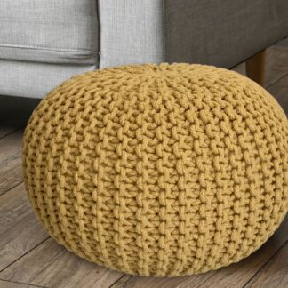 Pouf Ø 55 H 37 H 37 tabouret tricoté siège pouf coussin de sol durable