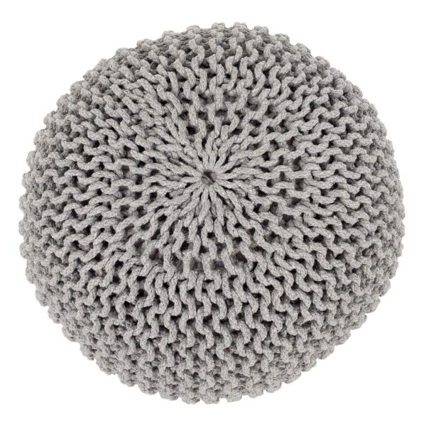 Pouf Ø 55 H 37 H 37 tabouret tricoté siège pouf coussin de sol durable – Image 3