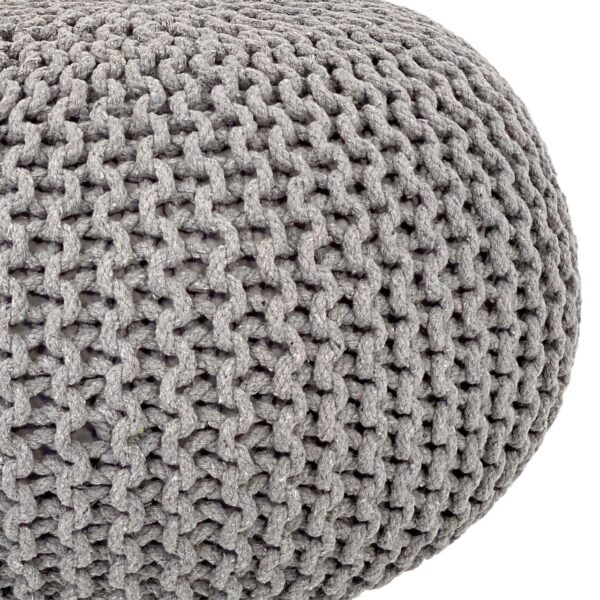 Pouf Ø 55 H 37 H 37 tabouret tricoté siège pouf coussin de sol durable – Image 4