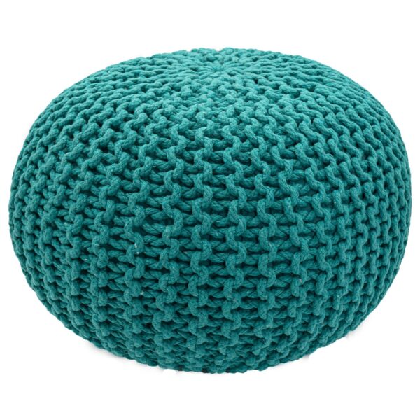 Pouf Ø 55 H 37 H 37 tabouret tricoté siège pouf coussin de sol durable – Image 2