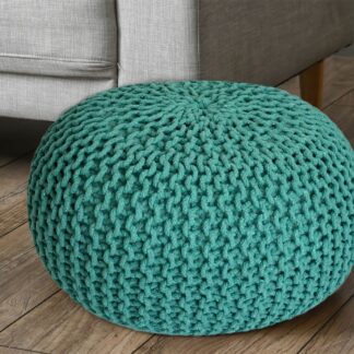 Pouf Ø 55 H 37 H 37 tabouret tricoté siège pouf coussin de sol durable