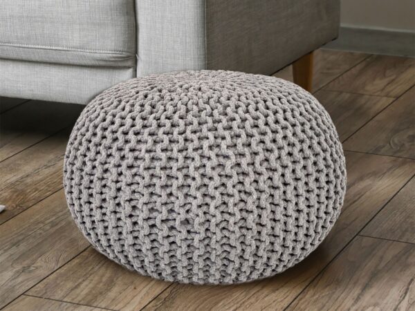 Pouf Ø 55 H 37 H 37 tabouret tricoté siège pouf coussin de sol durable