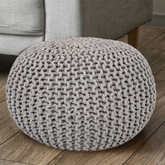 Pouf tabouret tricoté Ø 45 H 30 cm pouf d'assise cm coussin de sol tricoté