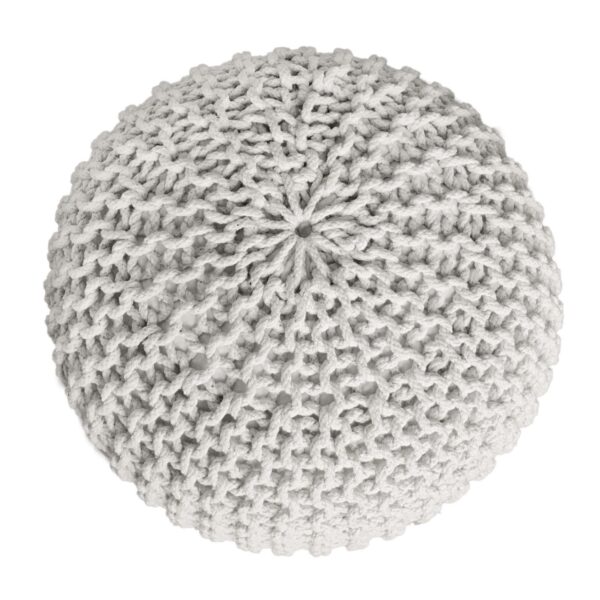 Pouf Ø 55 H 37 H 37 tabouret tricoté siège pouf coussin de sol durable – Image 3