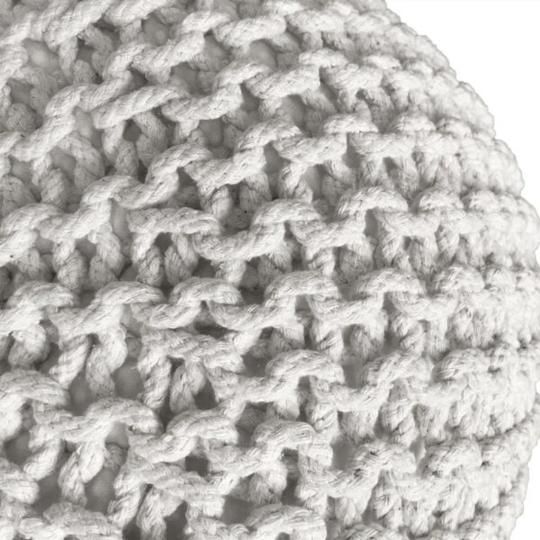 Pouf Ø 55 H 37 H 37 tabouret tricoté siège pouf coussin de sol durable – Image 4