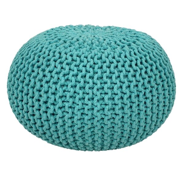 Pouf Ø 55 H 37 H 37 tabouret tricoté siège pouf coussin de sol durable – Image 2