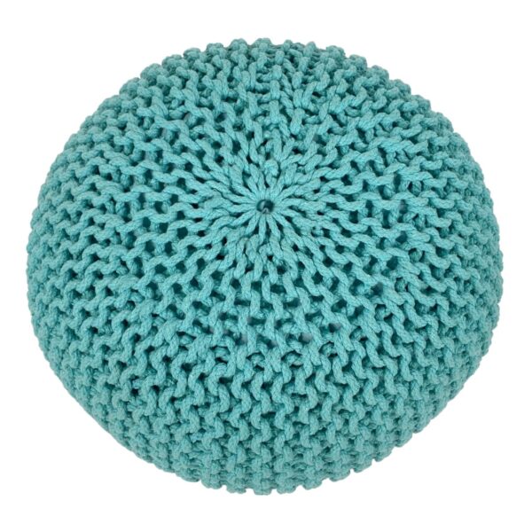 Pouf Ø 55 H 37 H 37 tabouret tricoté siège pouf coussin de sol durable – Image 3
