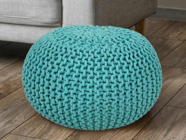 Pouf Ø 55 H 37 H 37 tabouret tricoté siège pouf coussin de sol durable