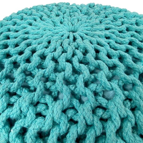 Pouf Ø 55 H 37 H 37 tabouret tricoté siège pouf coussin de sol durable – Image 4