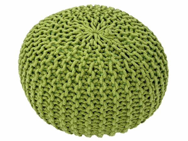 Pouf tabouret tricoté Ø 45 H 30 cm pouf d'assise cm coussin de sol tricoté – Image 3