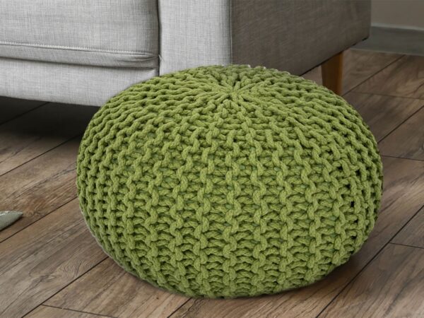Pouf Ø 55 H 37 H 37 tabouret tricoté siège pouf coussin de sol durable