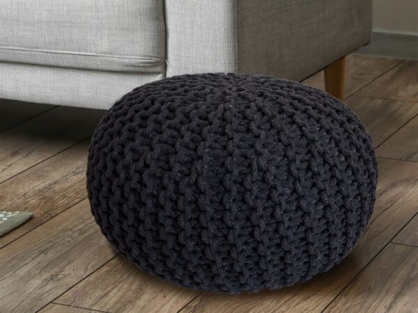 Pouf Ø 55 H 37 H 37 tabouret tricoté siège pouf coussin de sol durable