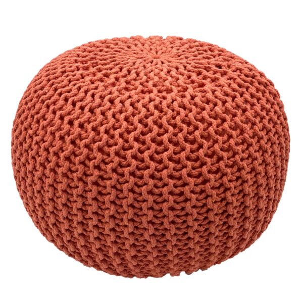 Pouf tabouret tricoté Ø 45 H 30 cm pouf d'assise cm coussin de sol tricoté – Image 3