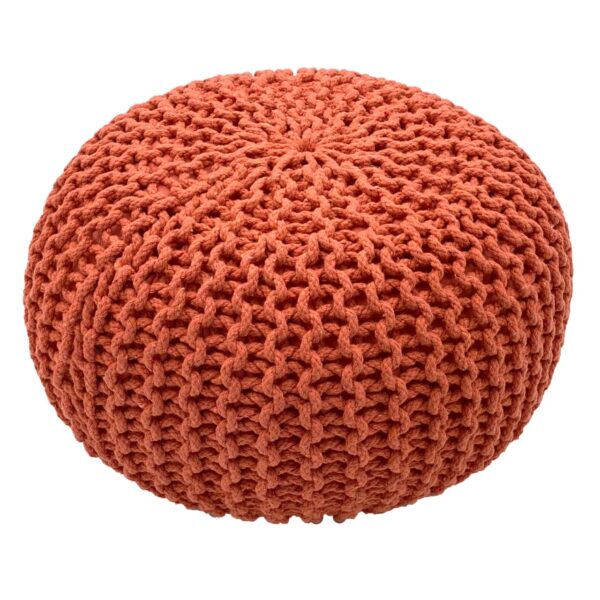 Pouf Ø 55 H 37 H 37 tabouret tricoté siège pouf coussin de sol durable – Image 2