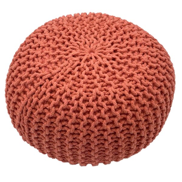 Tabouret Pouf SET 2 pièces Ø 55 cm H 37 cm Tabouret tricoté coussin de sol aspect tricot grossier durable – Image 6