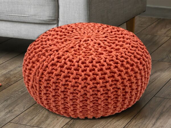 Pouf Ø 55 H 37 H 37 tabouret tricoté siège pouf coussin de sol durable