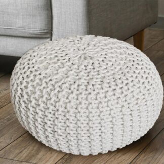 Pouf tabouret tricoté Ø 45 H 30 cm pouf d'assise cm coussin de sol tricoté