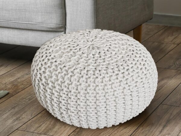 Pouf Ø 55 H 37 H 37 tabouret tricoté siège pouf coussin de sol durable