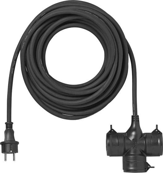 Power cables câble d'extension Schuko 3-gang 20 mètres 3x1.5mm² noir - ProPlus – Image 12